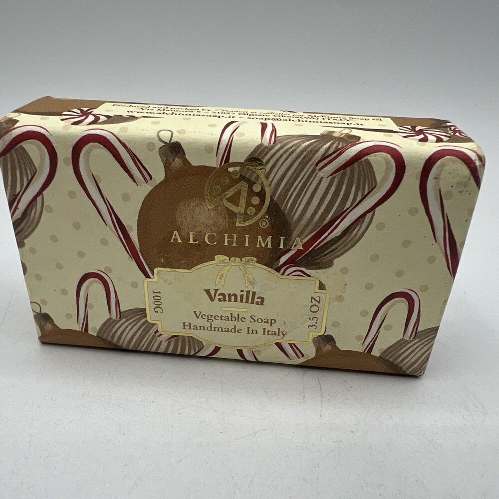 Alchimia Vanilla Vegetable Bar Soap 3.5 oz Italy Handmade Christmas NEW